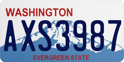 WA license plate AXS3987