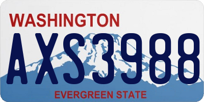 WA license plate AXS3988