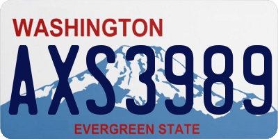 WA license plate AXS3989