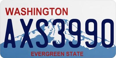 WA license plate AXS3990