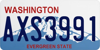 WA license plate AXS3991