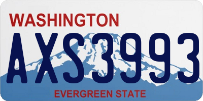 WA license plate AXS3993