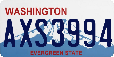 WA license plate AXS3994