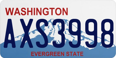 WA license plate AXS3998