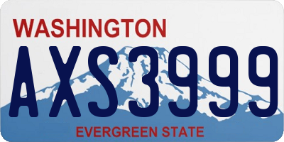 WA license plate AXS3999