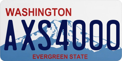WA license plate AXS4000