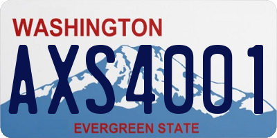 WA license plate AXS4001