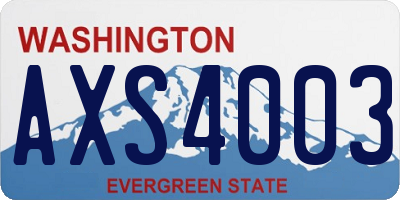 WA license plate AXS4003