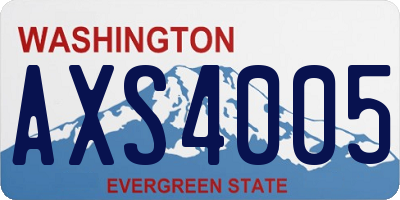 WA license plate AXS4005