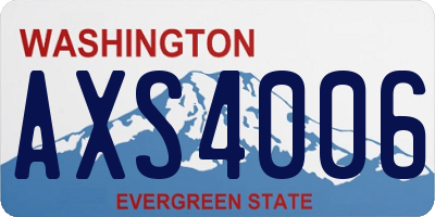 WA license plate AXS4006