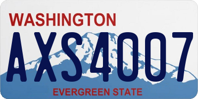 WA license plate AXS4007