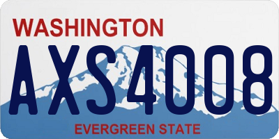 WA license plate AXS4008