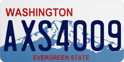 WA license plate AXS4009