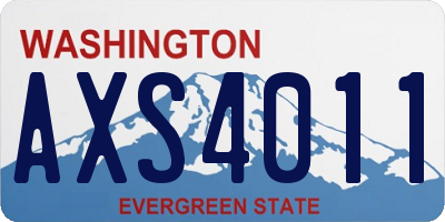 WA license plate AXS4011