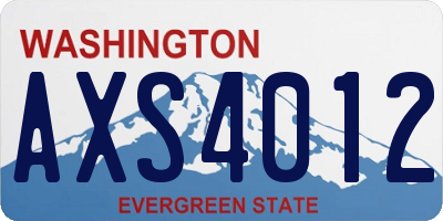 WA license plate AXS4012