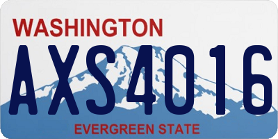 WA license plate AXS4016