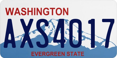 WA license plate AXS4017