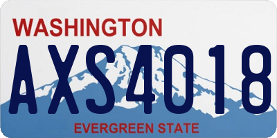 WA license plate AXS4018