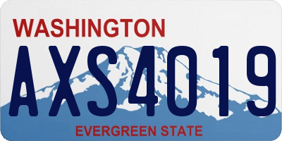 WA license plate AXS4019