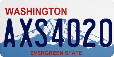WA license plate AXS4020