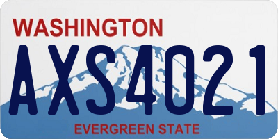 WA license plate AXS4021
