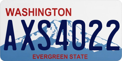WA license plate AXS4022