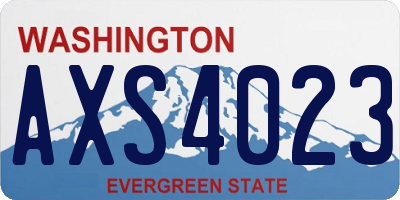 WA license plate AXS4023