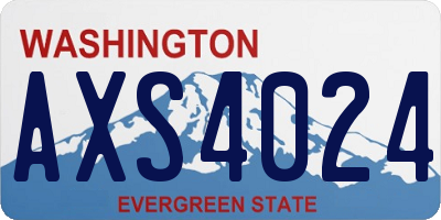 WA license plate AXS4024