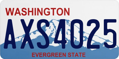WA license plate AXS4025