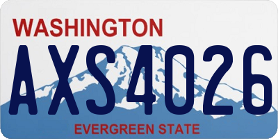 WA license plate AXS4026