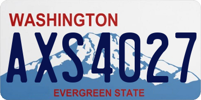 WA license plate AXS4027