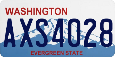 WA license plate AXS4028