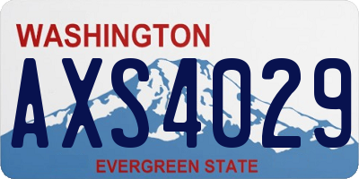 WA license plate AXS4029