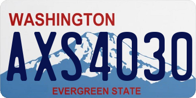 WA license plate AXS4030