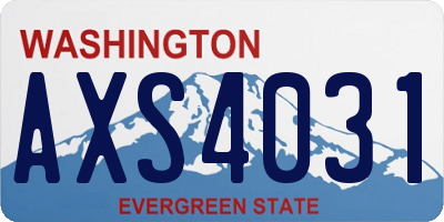 WA license plate AXS4031
