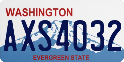 WA license plate AXS4032