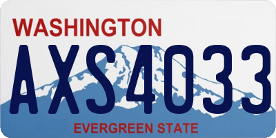 WA license plate AXS4033