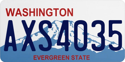 WA license plate AXS4035