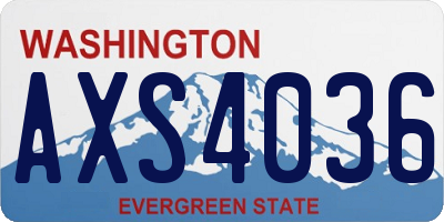 WA license plate AXS4036