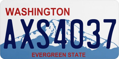 WA license plate AXS4037
