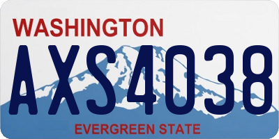 WA license plate AXS4038