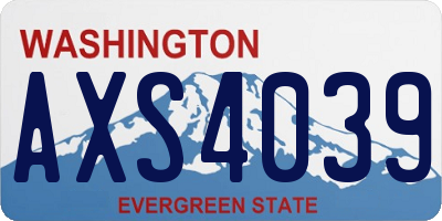 WA license plate AXS4039