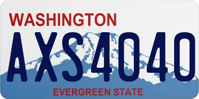 WA license plate AXS4040