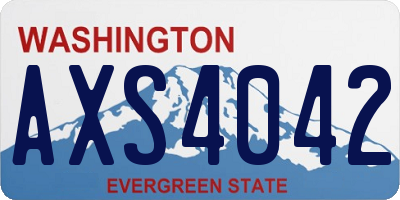 WA license plate AXS4042