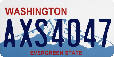 WA license plate AXS4047