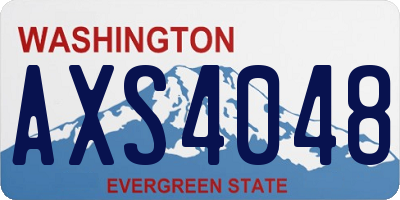WA license plate AXS4048
