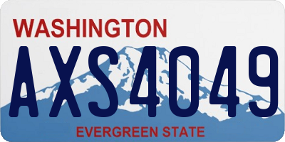 WA license plate AXS4049