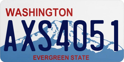 WA license plate AXS4051