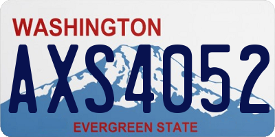 WA license plate AXS4052