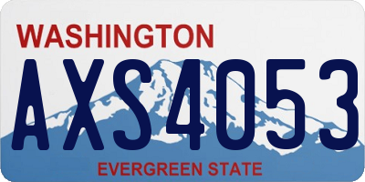WA license plate AXS4053